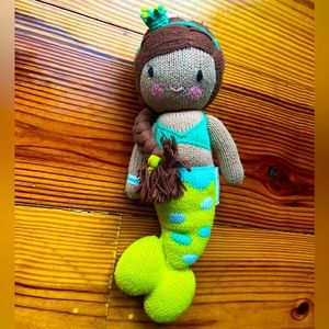 Cuddle + Kind Pearl the Mermaid Plush Doll 13” Handmade Knit in Peru